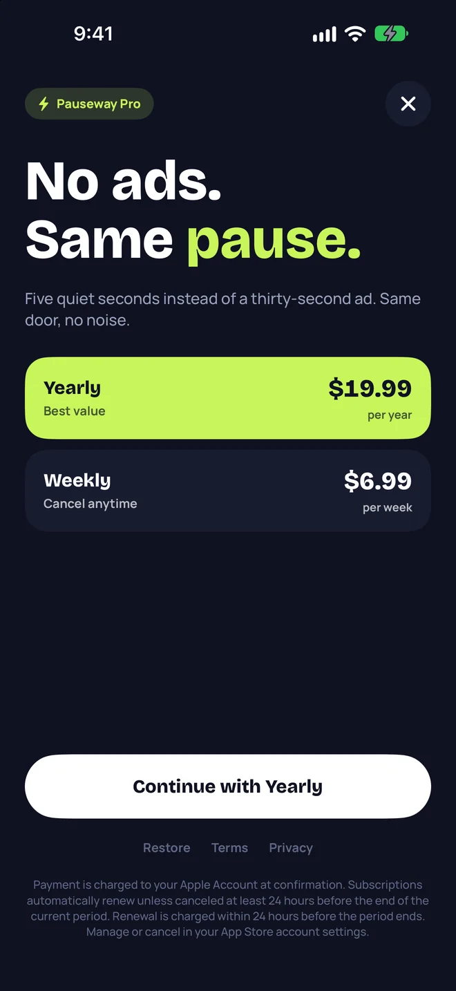 Pauseway Pro plans